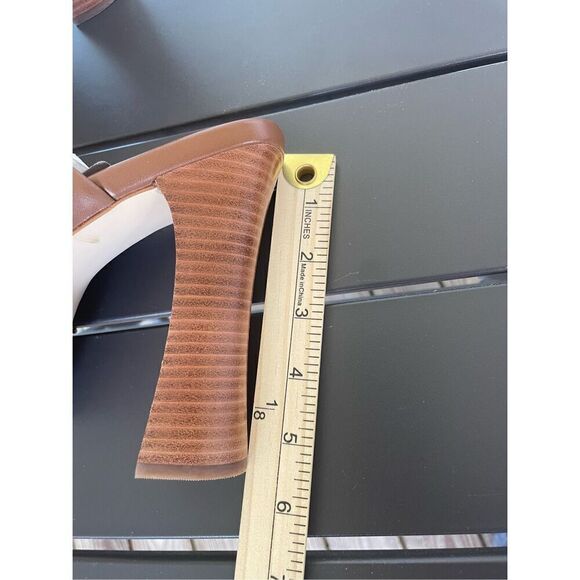 NWOB Michael Kors Jagger Studded Platform Mule Heel Sandal Brown Boho Size 7M - Picture 6 of 13